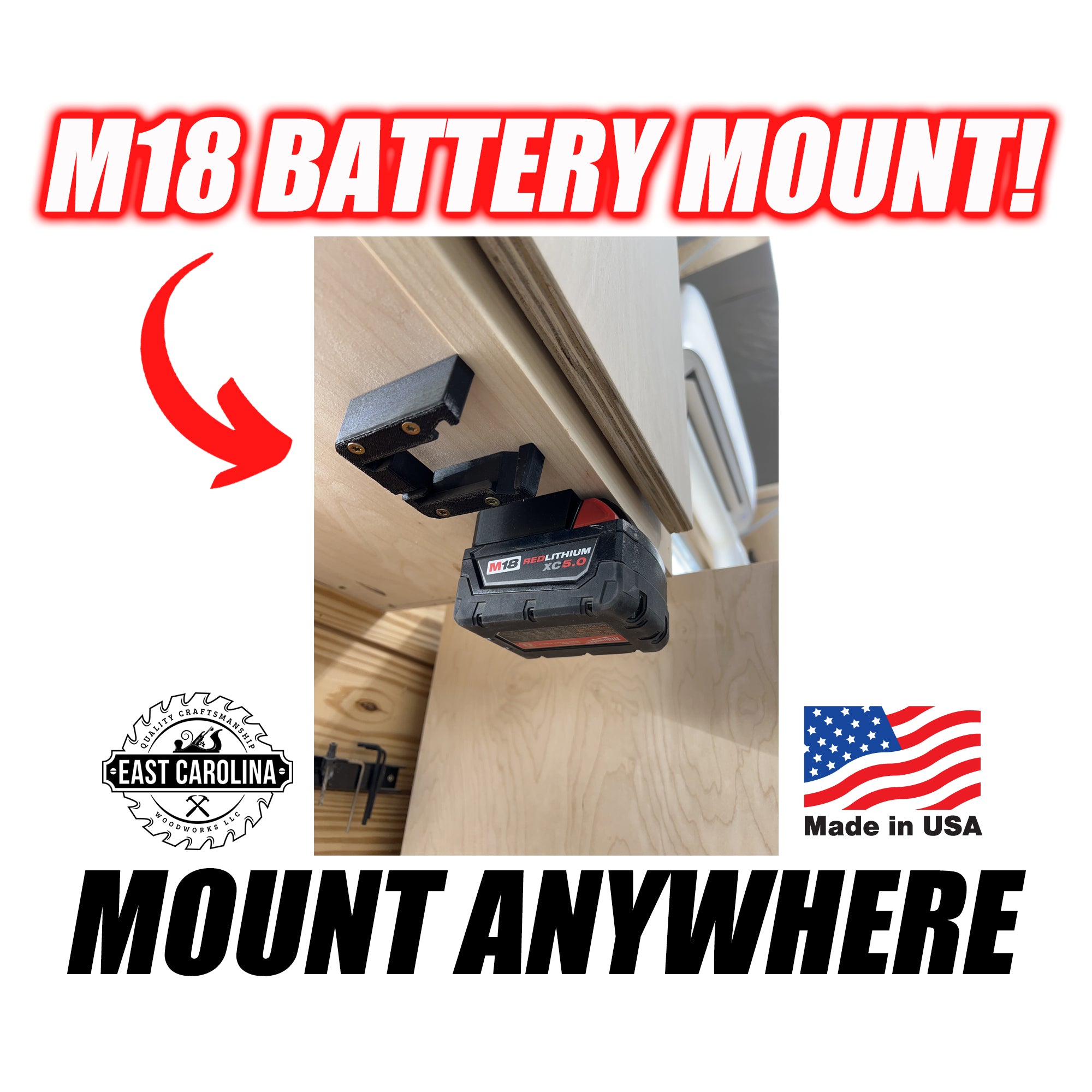 Milwaukee 18v Battery Mount (4 Pack)